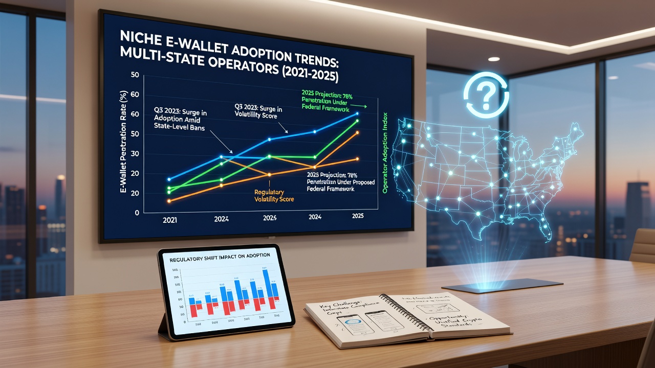 Diagramm zu Adoptionsraten von Nischen-E-Wallets in verschiedenen Regionen