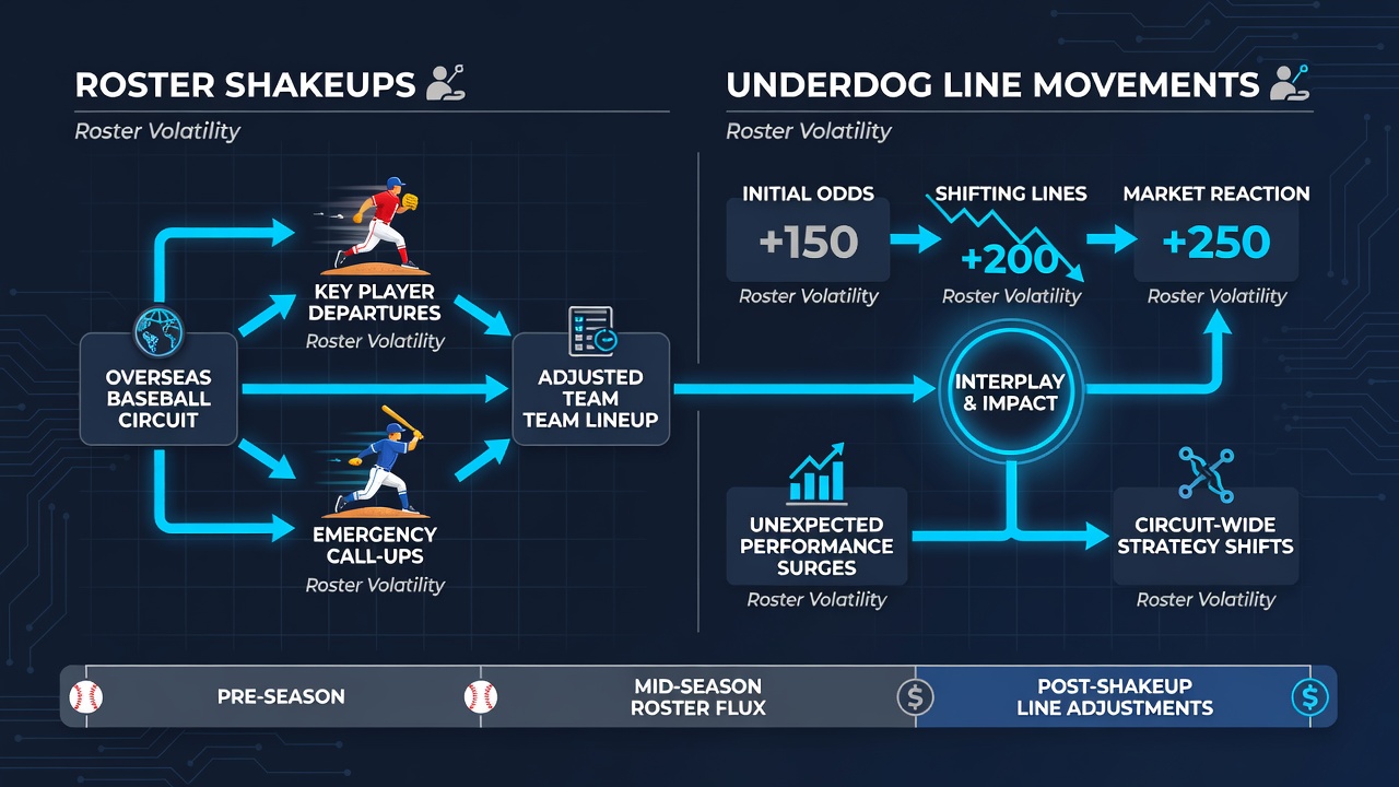 Visualisierung von Quotenbewegungen nach Kaderwechseln in Baseball-Circuits
